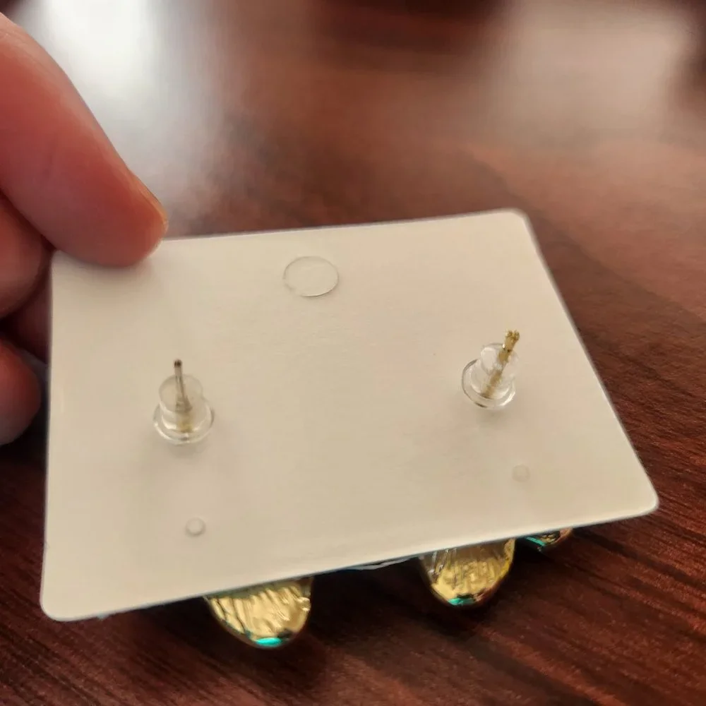 New flower earrings 18k gold plated costume jewelry - Picture 2 of 5